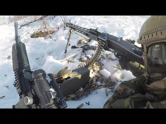 mg3 machine gun & hk416 assault rifle live fire